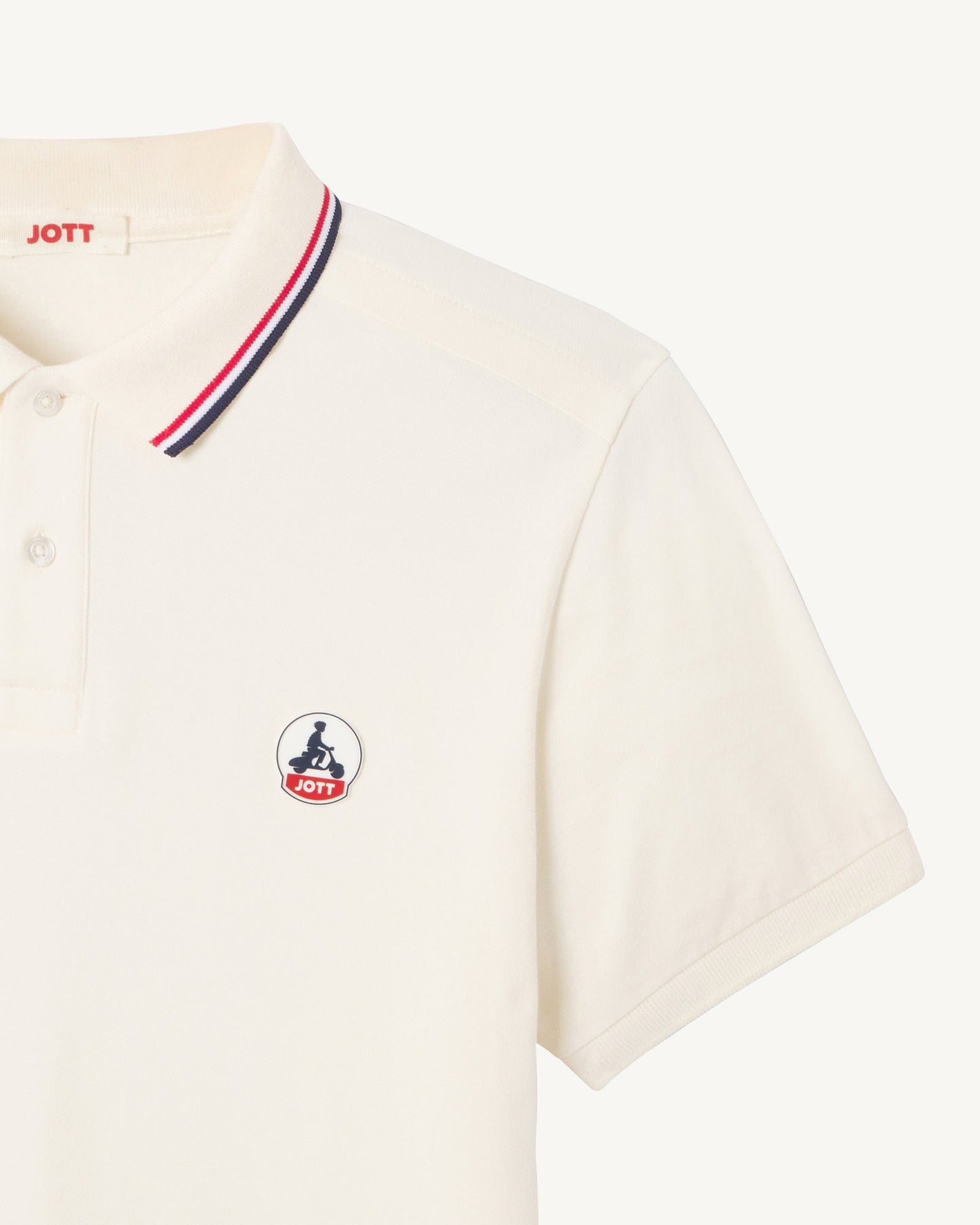 Polo en coton biologique Blanc cassé Lucien