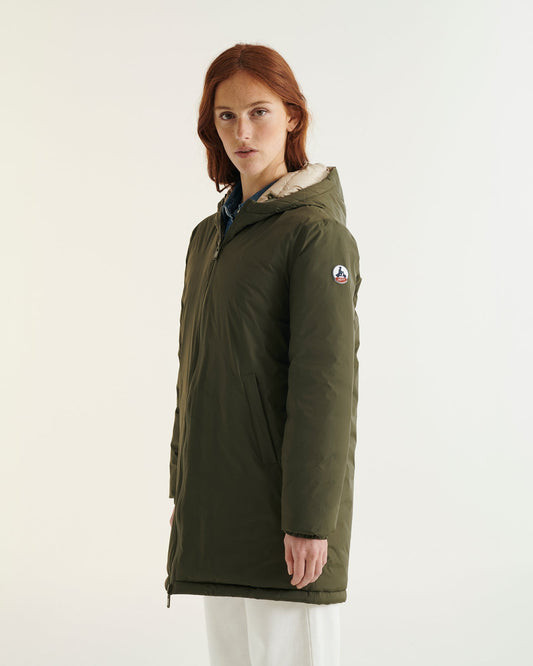 Doudoune longue réversible Army/Beige Roma 2.0