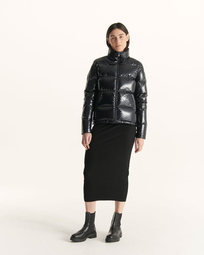 Doudoune laquée avec des cristaux Swarovski®️ Grand Froid Noir Cardiff