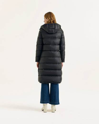 Doudoune longue à capuche Grand Froid Noir Karachi